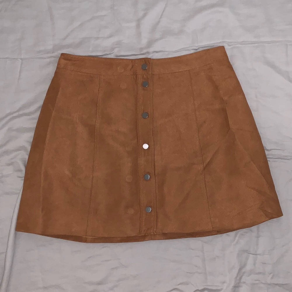 Burnt Orange Button Down Skirt